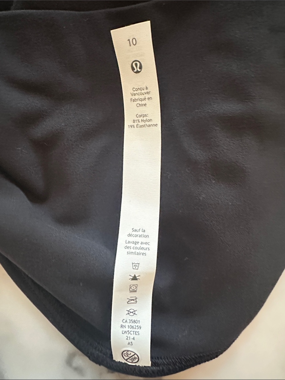 LULULEMON Leggings, Black, Sz.10. NWT - Picture 4 of 5